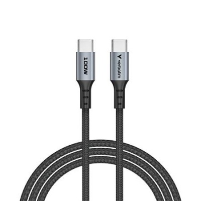 USB kábel, USB-C - USB-C, 1,2 m, 100W, VERBATIM, fekete