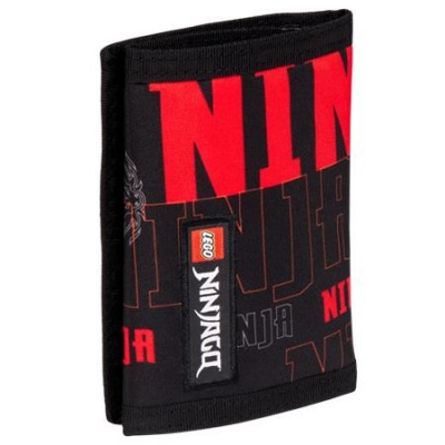 Pénztárca, tépőzáras,  LEGO "Ninjago Dragon Energy", fekete-mintás