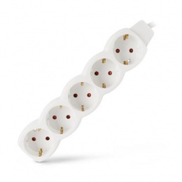 Elosztósor, 5 aljzat, 1,5 m, ENTAC, fehér